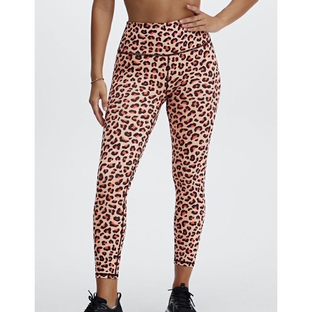 Fabletics- Small PowerHold, High-Waisted 7/8 Legging -  Desert Leopard